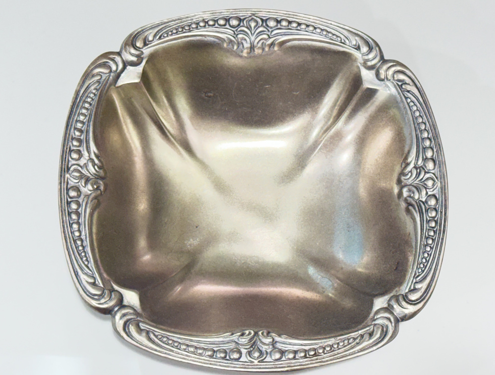 Wilton Armetale Belle Mont Square Serving Bowl Juan Vela Studio Silver Pewter 9"